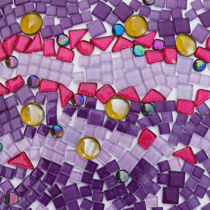 LITMIND 1.1LB Purple Mixed Irregular Crystal Glass Mosaic Tiles for Crafts - Perfect for Mosaic Art Projects, Puzzles, and Home Décor