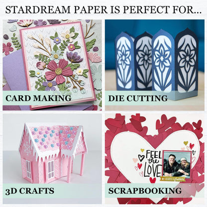 Cardstock Warehouse Stardream Onyx Black Cardstock Paper - 25 Sheets, 8.5 x 11" – 105 lb / 284 GSM Premium Metallic Black Card Stock for High-end Printing, Card Making, Die-cutting & DIY Projects