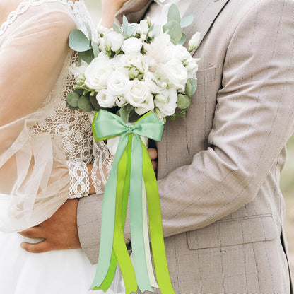 1-1/2 Inch Green Satin Ribbons for Crafts, 6 Rolls Single-Faced Green Assorted Ribbons for Gift Wrapping Flower Bouquet Wedding Invitations Bridal Shower Hair Bows Garland Party Decor - Crafty Corner