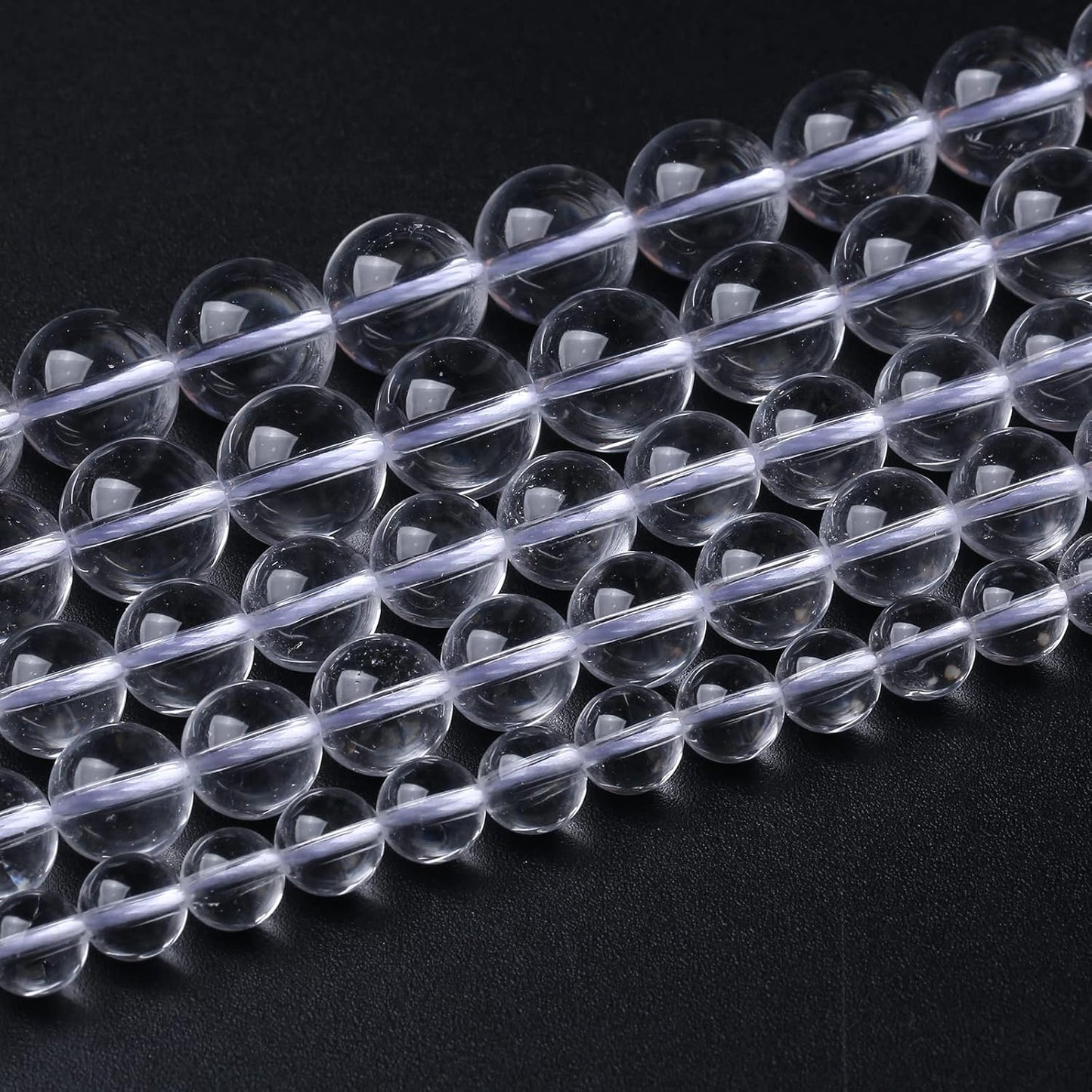 AAAAA Natural Clear White Crystal Quartz Beads Round Loose Spacer Beads for Jewelry Making DIY Bracelets Crystal Energy Healing Power Stone 45pcs 8mm 15 Inch