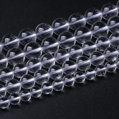 AAAAA Natural Clear White Crystal Quartz Beads Round Loose Spacer Beads for Jewelry Making DIY Bracelets Crystal Energy Healing Power Stone 45pcs 8mm 15 Inch