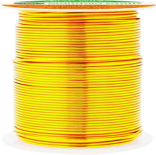 Mandala Crafts 22 Gauge Anodized Aluminum Craft Wire for Jewelry Making - 100 FT Colored Flexible Light Gold Tone Wire - Bendable for Bonsai Armature Crafting Sculpting - Crafty Corner