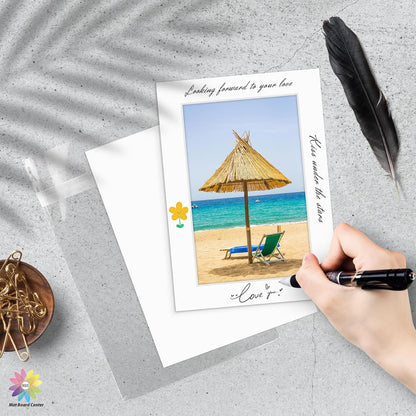 Mat Board Center, Pack of 25, 5x7 for 4x6 White Mat Kit - Acid Free, 4-ply Thickness, White Core - Includes Backing Boards and Clear Bags - for Pictures, Photos, Framing