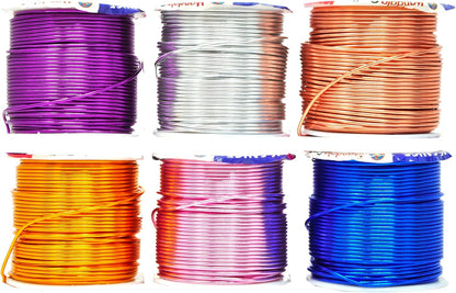 Mandala Crafts 16 Gauge Anodized Aluminum Craft Wire for Jewelry Making – 390 FT Colored Flexible Silver Copper Gold True Blue Purple Pink Wire - Bendable for Bonsai Armature Crafting Sculpting - Crafty Corner