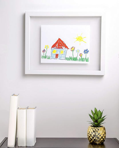 Kate & Milo Children's Artwork Frame, Holds Kids Crafts Up To 11" X 14", Proud Parent, White