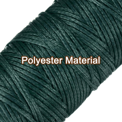 uxcell Leather Sewing Waxed Thread, 55 Yards / 50m 0.8mm 150D Flat Polyester All-Purpose Threads for Leather Crafts, Bookbinding, Dark Green
