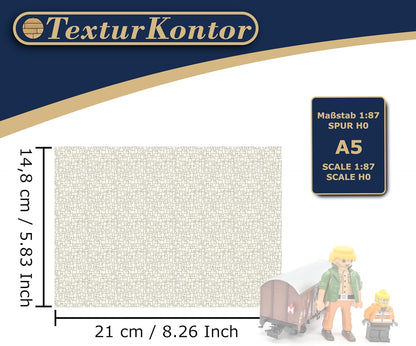 3 Sheets Self-Adhesive Decorative Film Paving Stones and Surfaces for Model Making in Scale 1:87 Scale H0 (UK: 3.5 mm Scale) (Broken Mosaik)