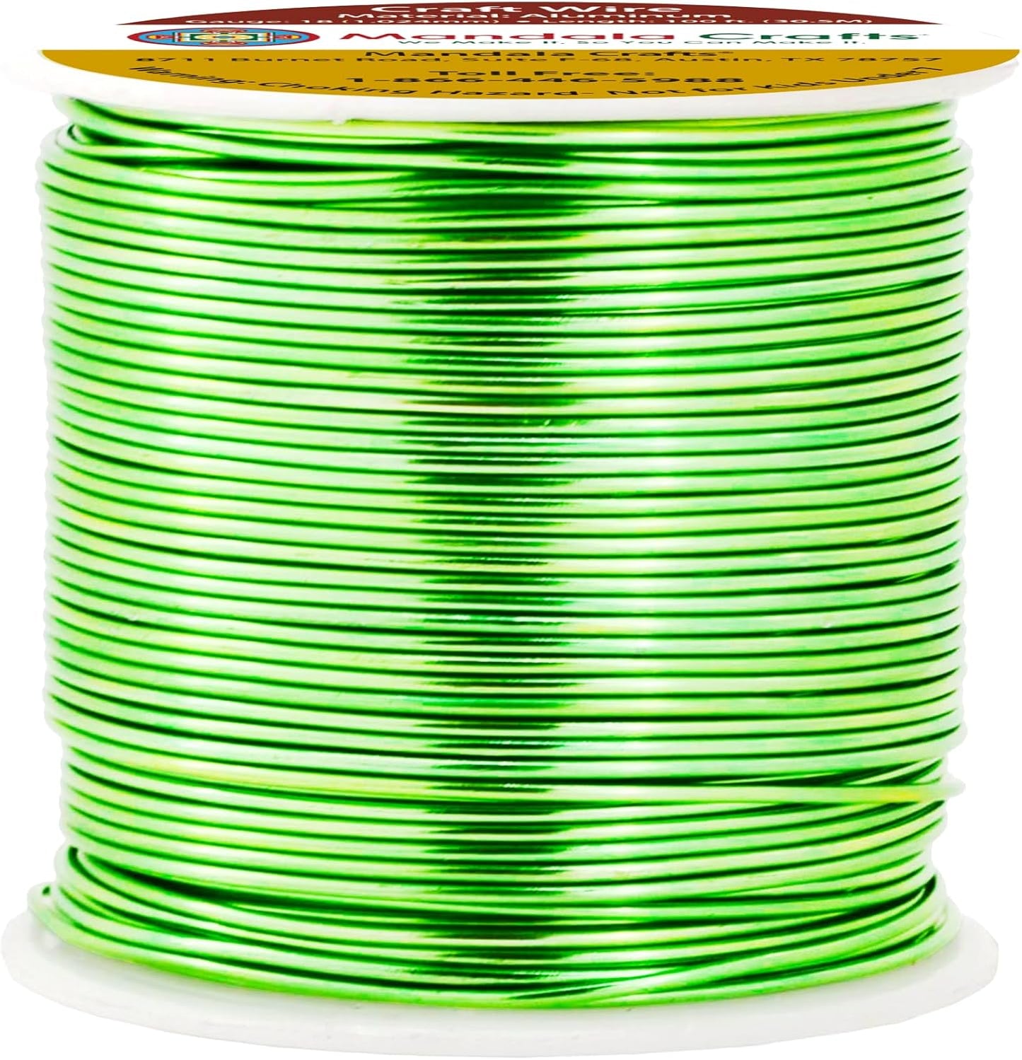 Mandala Crafts 18 Gauge Anodized Aluminum Craft Wire for Jewelry Making - 100 FT Colored Flexible Light Green Wire - Bendable for Bonsai Armature Crafting Sculpting - Crafty Corner