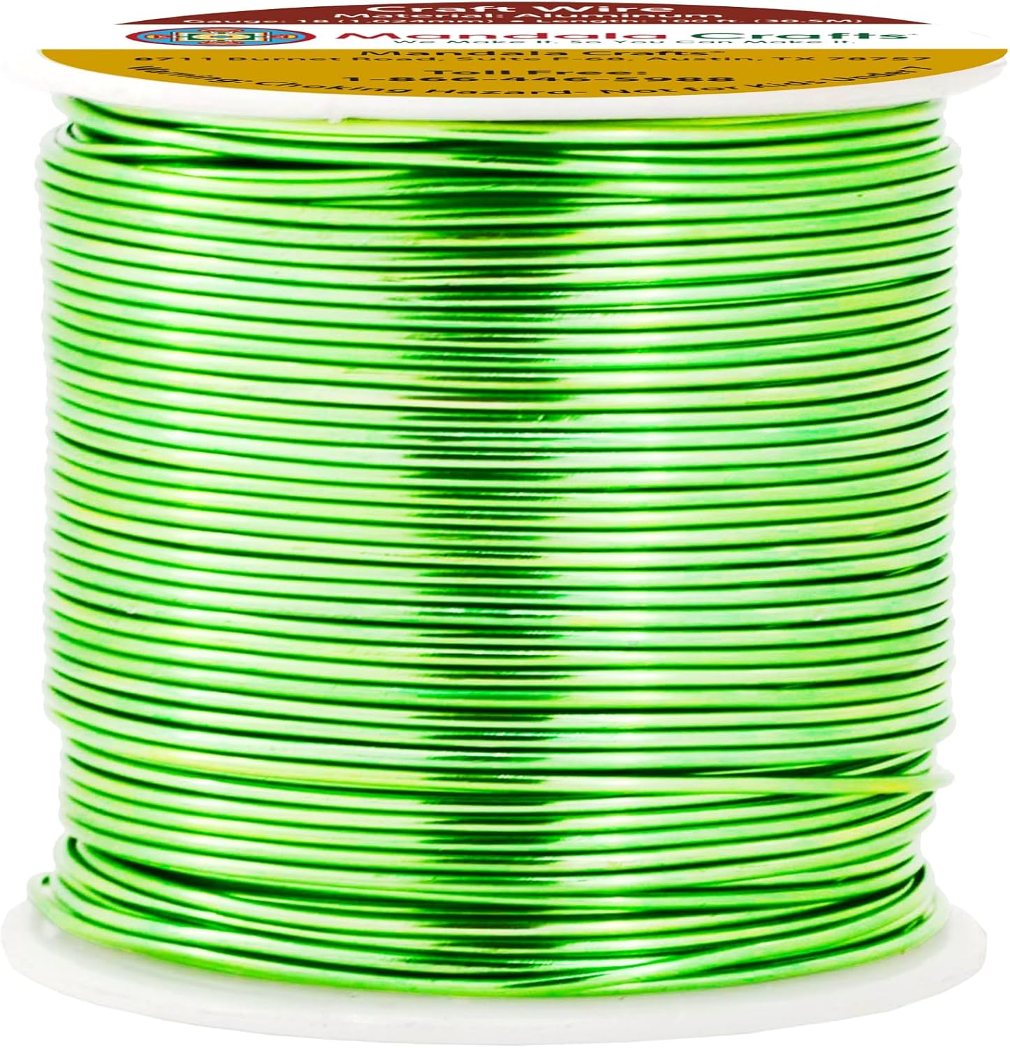Mandala Crafts 18 Gauge Anodized Aluminum Craft Wire for Jewelry Making - 100 FT Colored Flexible Light Green Wire - Bendable for Bonsai Armature Crafting Sculpting - Crafty Corner