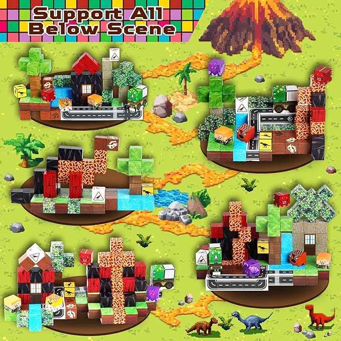 Magnetic Blocks - 100PCS Magnetic Building Blocks, Stacking Magnets for Kids, STEM Learning for Kid, Magnetic Blocks for Kids Ages 4 5 6 7 8 9, Birthday Gifts for 3-10 Years Old Boys Girls
