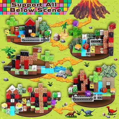 Magnetic Blocks - 100PCS Magnetic Building Blocks, Stacking Magnets for Kids, STEM Learning for Kid, Magnetic Blocks for Kids Ages 4 5 6 7 8 9, Birthday Gifts for 3-10 Years Old Boys Girls