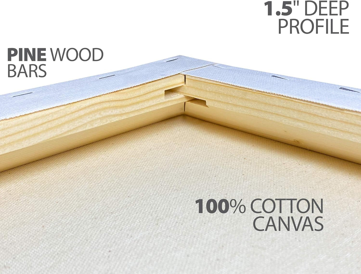 milo Stretched Artist Canvas | 36x36 inches | 2 Pack | 1.5” inch Thick Gallery Profile | 11 oz Primed Large Canvases for Painting, Ready to Paint Art Supplies for Acrylic, Oil