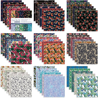 Origami 6x6 Paper Kit 150 Sheets 50 Vivid Colors Double Sided Same Printed Traditional Patterns Square for Arts Crafts Projects Japan traditional Chiyo Japanese Chiyogami - Crafty Corner