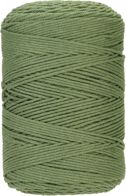 GOHOHOF Macrame Cord 3mm x 546yards Natural Macrame Cotton Rope Colored Macrame Rope Soft Cotton Cord Macrame Supplies Craft Rope Macrame Yarn for Plant Hanger Wall Hanger Dreamcatcher(Light Green)