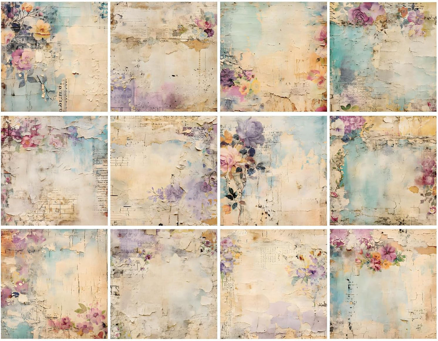 Vintage Floral Scrapbook Paper Pad Flower Patterned Paper 6×6,24 Sheets Single-Sided Scrapbooking CardStock Papers Pad for Holiday Cardmaking DIY Origami Journaling. - Crafty Corner