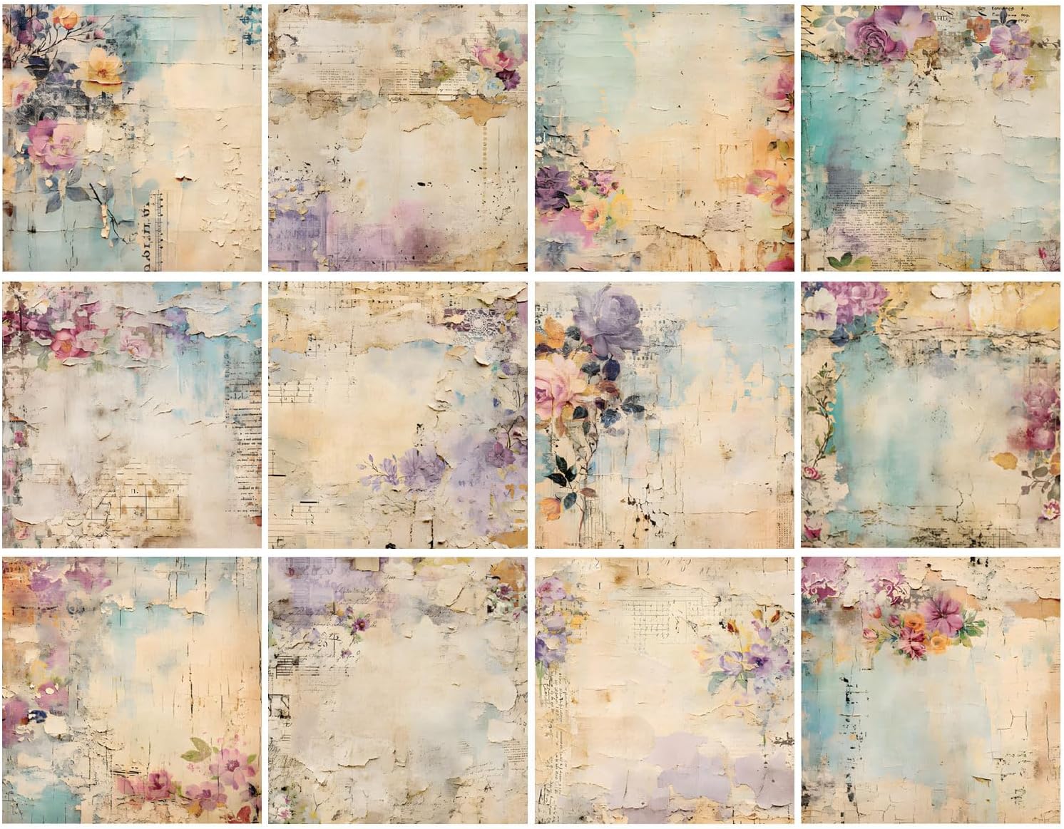 Vintage Floral Scrapbook Paper Pad Flower Patterned Paper 6×6,24 Sheets Single-Sided Scrapbooking CardStock Papers Pad for Holiday Cardmaking DIY Origami Journaling. - Crafty Corner