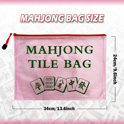 2Pack Mahjong Tile Bag, Case for American Mah Jong Set, Mahjong Gifts Accessories, Portable Card Holder Bouch, Red (Case Only)