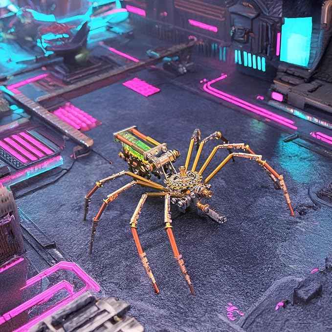 Steampunk Mechanical Insect Spider Model Hobby Kit,DIY Projects Metal Building 3D Metal Puzzles Gifts for Birthday, Ideas(Mechanical Spider F)