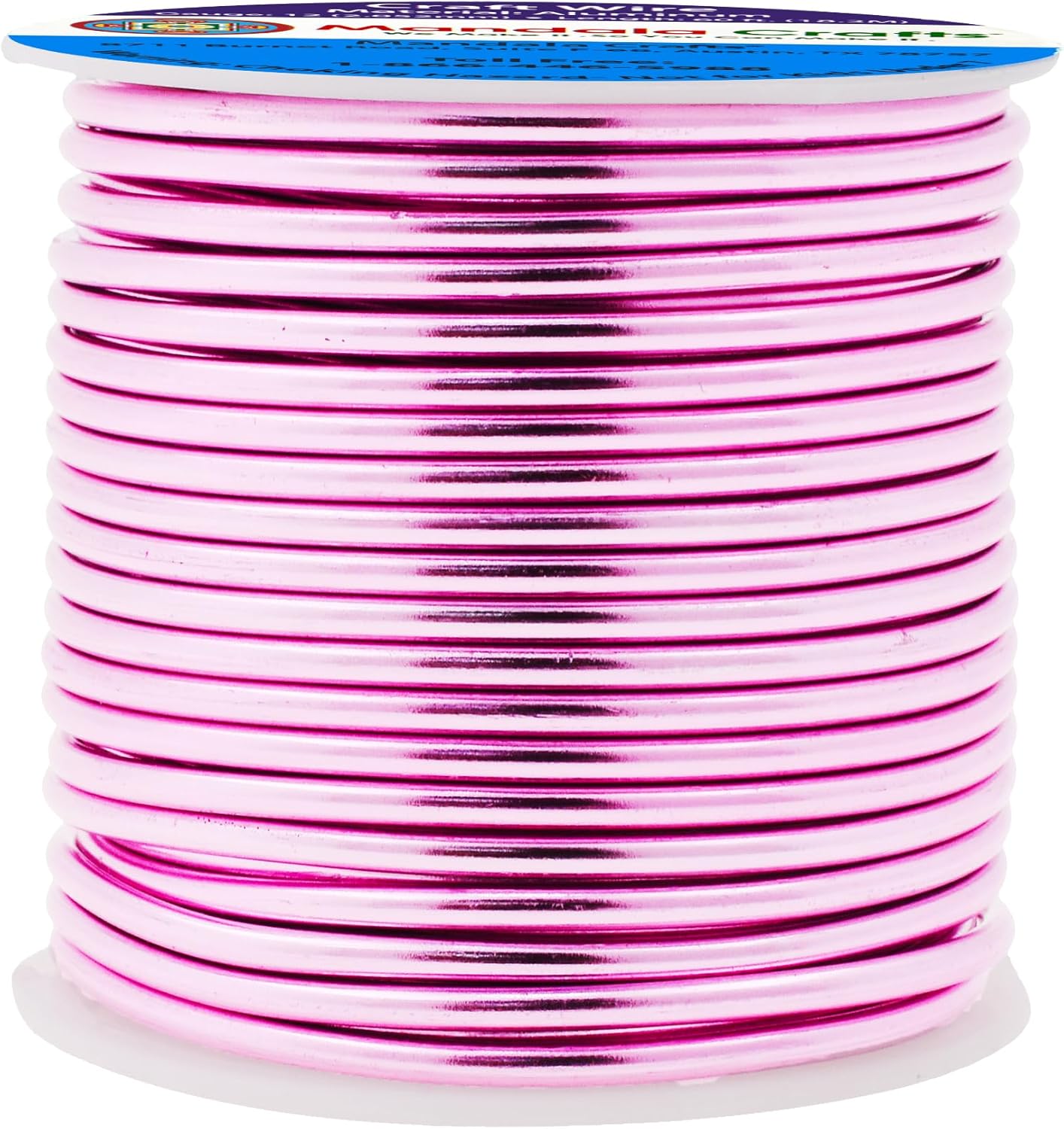 Mandala Crafts 12 Gauge Anodized Aluminum Craft Wire for Jewelry Making - 60 FT Colored Flexible Pink Wire - Bendable for Bonsai Armature Crafting Sculpting - Crafty Corner