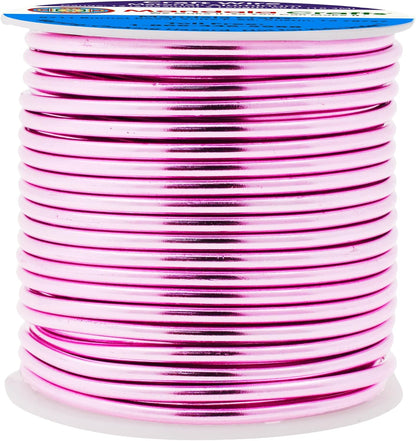Mandala Crafts 12 Gauge Anodized Aluminum Craft Wire for Jewelry Making - 60 FT Colored Flexible Pink Wire - Bendable for Bonsai Armature Crafting Sculpting - Crafty Corner