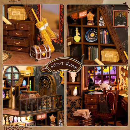 CUTEBEE Book Nook Kit, DIY Booknook Miniature House Tiny House 3D Wooden Puzzle Dollhouse Kit for Adults and Teens, Bookshelf Insert Decor, DIY Craft Gift Model Build