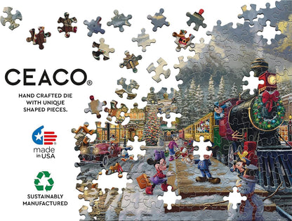 Ceaco - Thomas Kinkade - Disney - Holiday - Candy Cane Express - 1000 Piece Jigsaw Puzzle