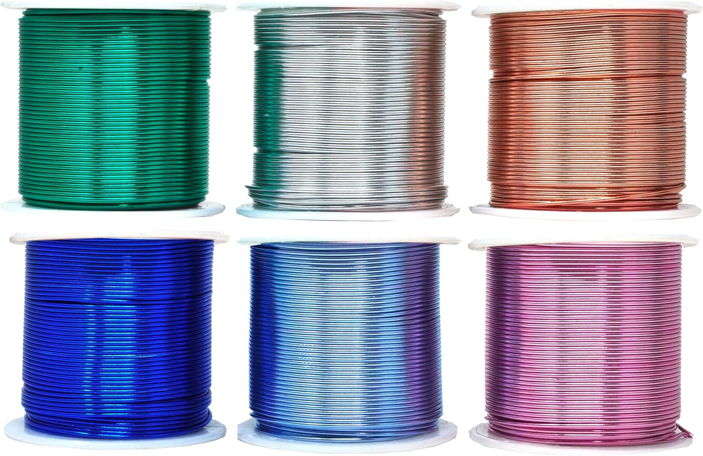 Mandala Crafts 18 Gauge Anodized Aluminum Craft Wire for Jewelry Making - 450 FT Colored Flexible Silver Copper True Blue Pink Ice Blue Green Wire - Bendable for Bonsai Armature Crafting Sculpting - Crafty Corner