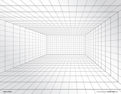 Koala Tools | Perspective Grid Transparency Sheets (Variety Pack of 4) - 8.5" x 11" | Overhead Projector and Light Box Transparencies - Tracing Film for Sketching & Drawing