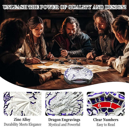 DND Dice Set Roulette: Fidget D4 D6 D8 D10 D10% D12 D20 All in One Metal D&D Spinner Dice - Cool Role Playing Dice Gifts for Dungeons and Dragons TRPG MTG Games Lover Players (Silver)