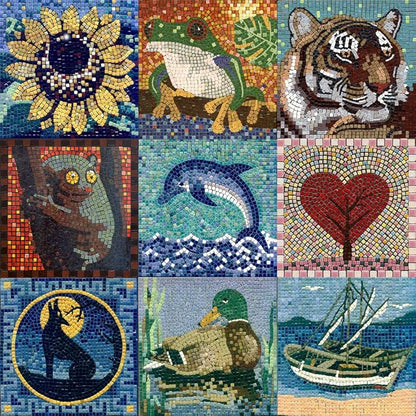 Make Your Own Mosaic Masterpiece with Our Adult Mosaic Kit, Square 7inch (20cm) Frog