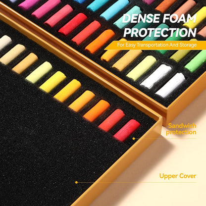 Paul Rubens Soft Pastel Set (48 Colors) - Fine Pigments with Smooth Strokes & Strong Coloring Power - Vibrant Chalk Pastels for Drawing, Blending & Layering - Ideal for Beginners, Students & Artists