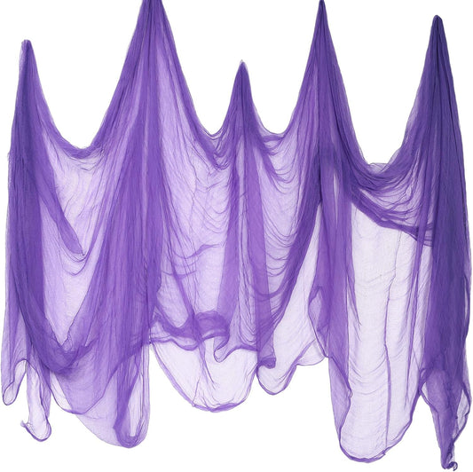 Boao Halloween Cheese cloth 39.37 x 393.7 Inch Purple Cheesecloth Roll for Crafts Large Cotton Muslin Gauze Fabric for Halloween Outdoor & Indoor Spooky Decoration