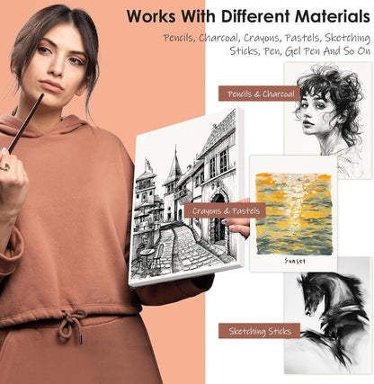 9" x 12" Sketch Paper, Art Paper Bulk, 65 Sheets (68lb/100gsm) Drawing Paper, Acid Free Artist Painting Writing Sketching, School Easel Art Supplies for Kids Teens Students Adults Beginners