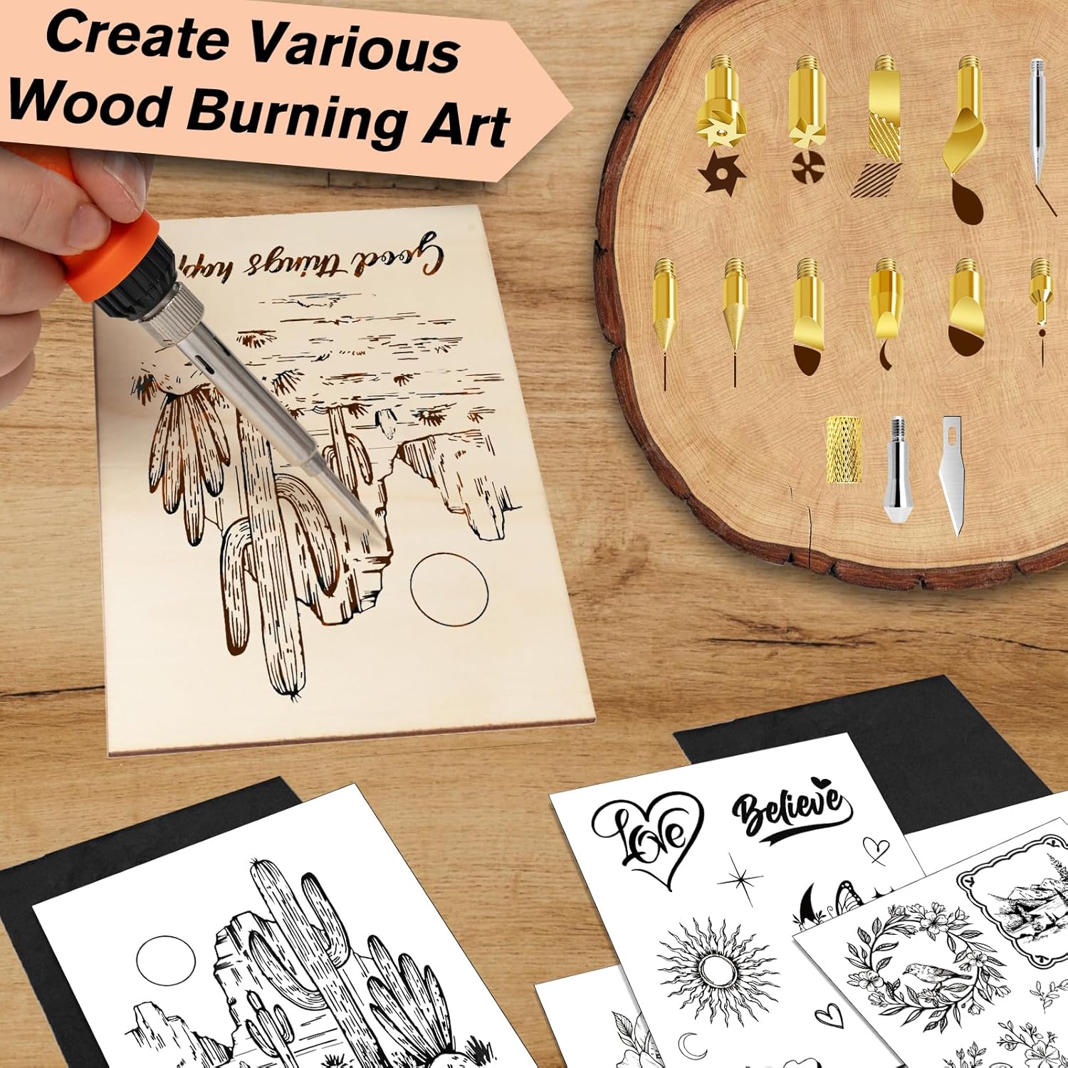 K KERNOWO Wood Burning Kit - 81Pcs All-in-One Wood Burning Tool Pen Adjustable Temperature Wood Burner Kit Crafts Gifts for Adults & Teens, Woodburning Kits for Beginner Pyrography - Crafty Corner