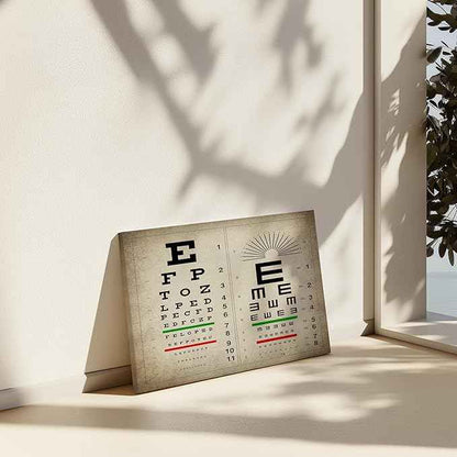 Poster Master Vintage Eye Chart Canvas - Retro Vision Test Print - Medical Art - Gift for Men, Women & Doctor - Optical Wall Decor for Office, Hospital or Clinic - 8x10 STRETCHED Canvas