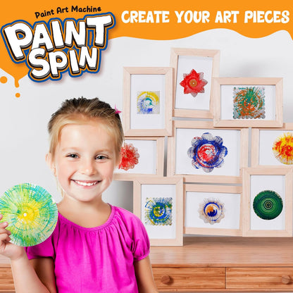 Hewaurorion Paint Spin Art Machine Kit for Kids, Arts & Crafts Painting Spinner Toys Kits Sets for Boys & Girls Ages 6 7 8 9 Year Old Yellow