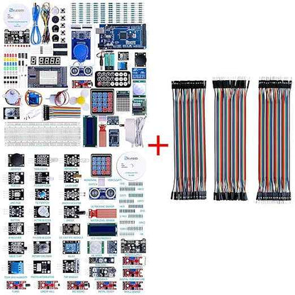 ELEGOO Mega 2560 Project The Most Complete Ultimate Starter Kit and ELEGOO Upgraded 37 in 1 Sensor Modules Kit and ELEGOO 120pcs Multicolored Dupont Wire