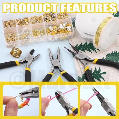 Mardatt 950Pcs Jewelry Making Supplies Kit - Includes Pliers, Wires, Jump Ring Opener, Tweezers, Awl & Accessories for Making & Repair - Crafty Corner