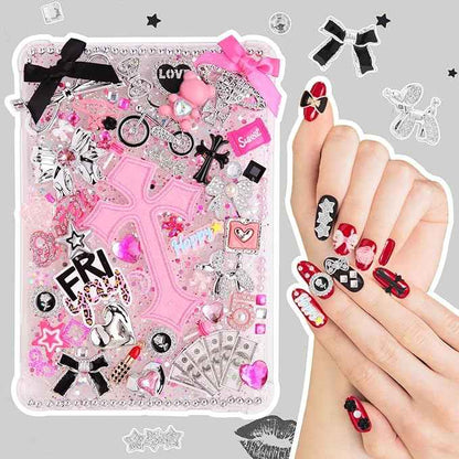 EIiovcnya 2380 Pcs Junk Phone Case Charms Kit, Charms for Customizing DIY Cases, with Nail Accessories, Cute Bow, Star, Candy, Letter Beads, Flatback Aesthetic Big Decor Valentine's Day Gift