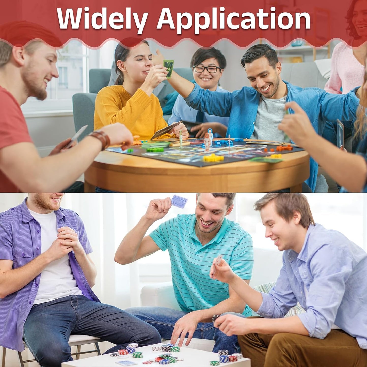 uxcell 24Pcs Magic Dice Counters, Acrylic D6 Life Token Dice Set with Pouch for Standard Cards Gaming Accessories, Red & Black