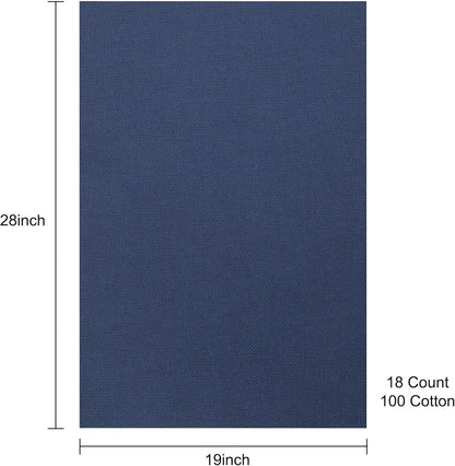 Aida Cloth 18 Count Cross Stitch Fabric,19×28inch (18CT,Navy)