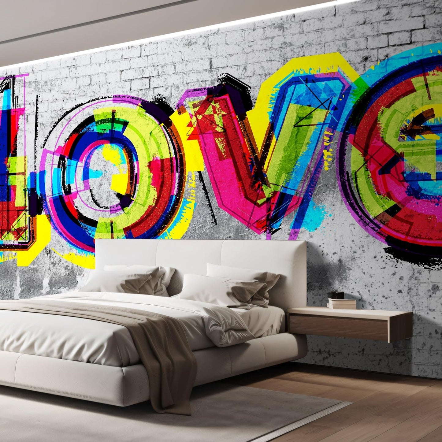 wall26 Colorful Graffiti Large Wall Mural, Removable Peel and Stick Wallpaper, Home Decor - 96x144 inches