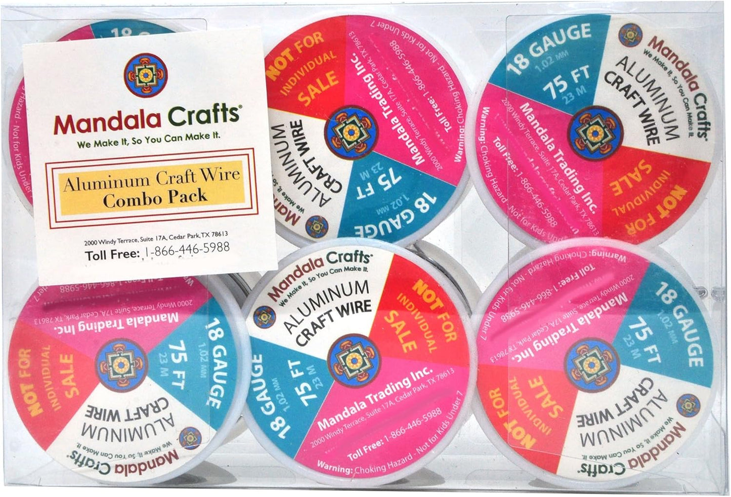 Mandala Crafts 18 Gauge Anodized Aluminum Craft Wire for Jewelry Making - 450 FT Colored Flexible Silver Black Wire - Bendable for Bonsai Armature Crafting Sculpting - Crafty Corner