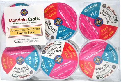 Mandala Crafts 18 Gauge Anodized Aluminum Craft Wire for Jewelry Making - 450 FT Colored Flexible Silver Copper Tone Wire - Bendable for Bonsai Armature Crafting Sculpting - Crafty Corner
