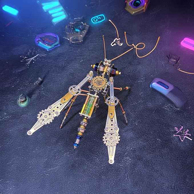 3D Assembly Puzzles Metal Insect Bug Mechanical Mosquito Steampunk Sculpture Arts and Crafts DIY Projects,Model Building Kits Science Kit Fun Birthday Gift (Mechanical Mosquito)