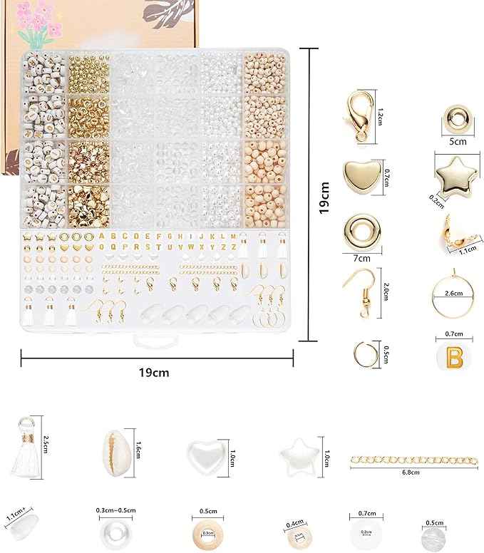 Xylise Jewelry Making Supplies Kit Natural Stone Beads for Irregular Natural Stone with for DIY Craft Bracelet Necklace Earrings for Adults (Transparent)