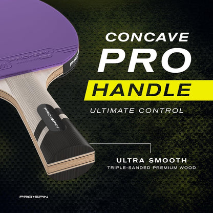 PRO SPIN Ping Pong Paddles - Professional Level Table Tennis Rackets with Carbon Fiber for Superior Control | 7-Ply Blade, Premium Rubber, 2.0mm Sponge | Includes Protector Case