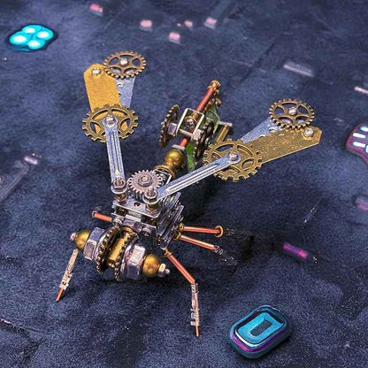 Mechanical Bee Model Metal Insect Bug Sculpture Steampunk, 3D Puzzle Making Kit,Hobby Kit Fun Crafts,Cool for Birthday(Mechanical Bee B)