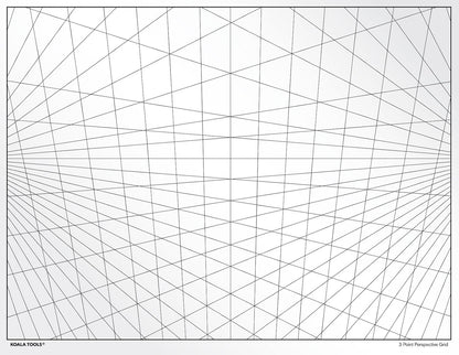 Koala Tools | Perspective Grid Transparency Sheets (Variety Pack of 4) - 8.5" x 11" | Overhead Projector and Light Box Transparencies - Tracing Film for Sketching & Drawing