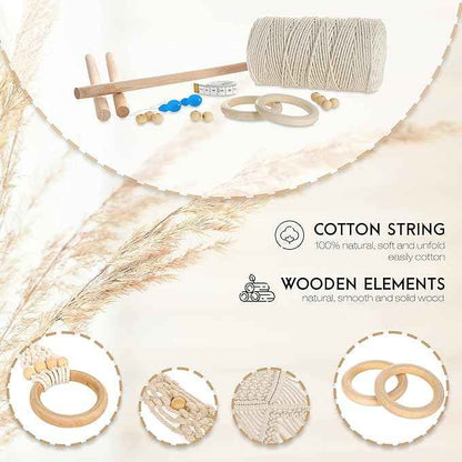 MIGO Creates DIY Macrame Kit for Beginners with 9 Macrame Projects Ebook, 115 Pcs Macrame Supplies & 220yd Cotton Yarn | Create Unique Bohemian Decor Craft Projects! Perfect DIY Crafts for Adults!
